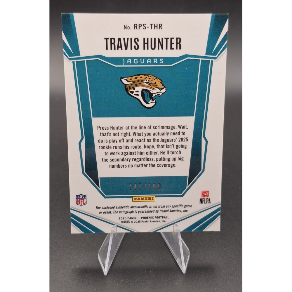 2025 Panini Phoenix Rookie Patch Auto Travis Hunter Bronze Pandora #RPS-THR /199 - Picture 2 of 12